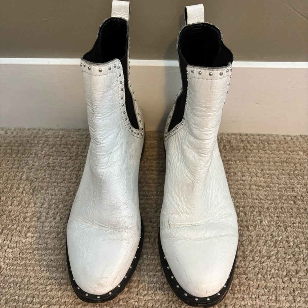 Rebecca Minkoff Distressed White Sabeen Boot - size 6.5 - Picture 2 of 10